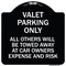 Signmission Valet Parking All Others Towed Heavy-Gauge Aluminum Architectural Sign, 18" x 18", BW-1818-22757 A-DES-BW-1818-22757 - alternate 1